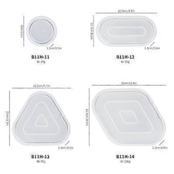 Stor Geometrisk Robust Silikone Resin Form til Epoxy Støbninger Smykker Fade Bakke Fremstilling Kreative Håndværksartikler Projekter Style 2