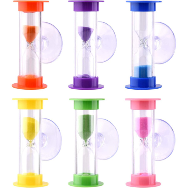 Timeglas med timer (pakke med 6) Timeglas Timeglas med sugekop