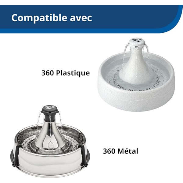 Udskiftningskulfilter til Pet Water Fountain 360 i plastik