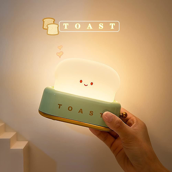 LED Toast Brød Natlampe, Sød Natlampe USB Genopladelig og