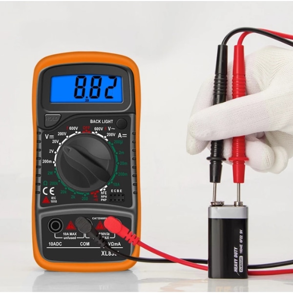 Digital LCD-multimeter, högkvalitativ voltmeter amperemeter ohm