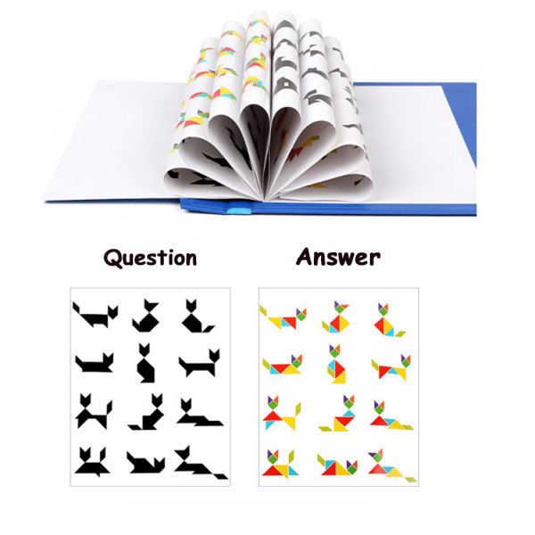 Magnetiskt tangram-pussel i trä för barn, roligt och intellektuellt leksak