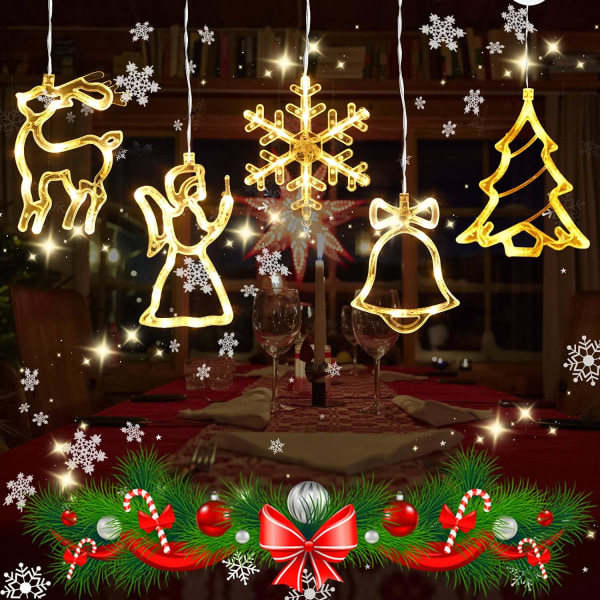 Julfönsterljus,5 stycken Hängande julfönsterljus m