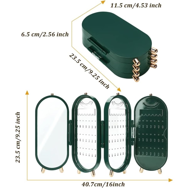 Speil Ørepynt Stativ Foldbart Ørepynt Stativ Oppbevaringsboks for Ørepynt