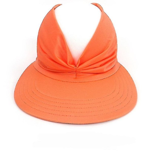 Baseball Solhatt Sports Solskjerm Tom Topp Uv Beskyttelse Solhatter Kvinner Uv Beskyttelse Brann Strand（Oransje）