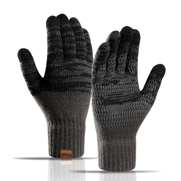 Vinterhandsker til mænd Touch Screen skridsikre termiske handsker Herre strik G