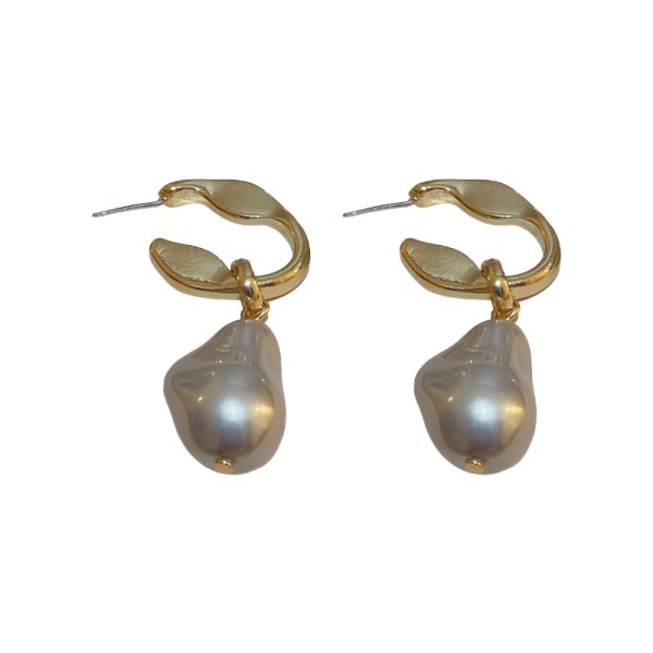 Aiguilles argentées personnalité irrégulière métal perle boucles d’oreilles enkel personnalité tempérament haut de gamme