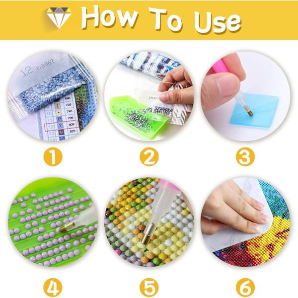 DIY 5D Digital Diamond Painting Set Hästar vid floden, Diamant