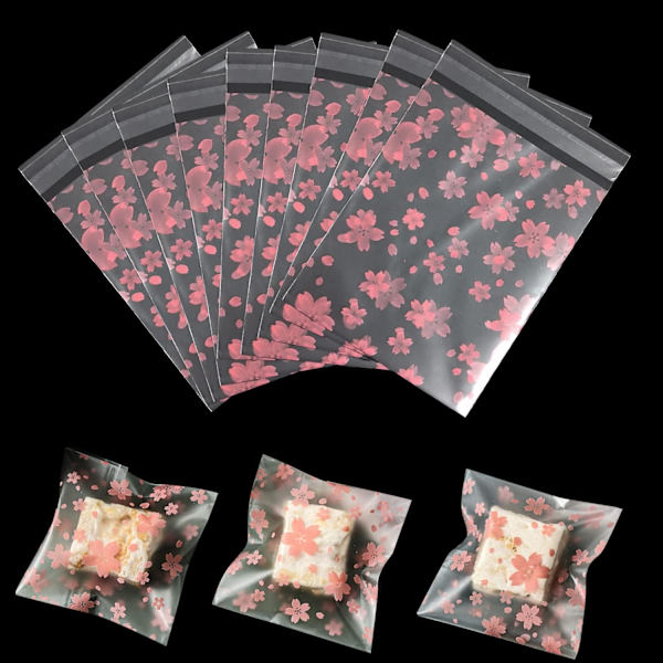 200 stk. Cellofanposer Selvhæftende Cookieposer Transparent