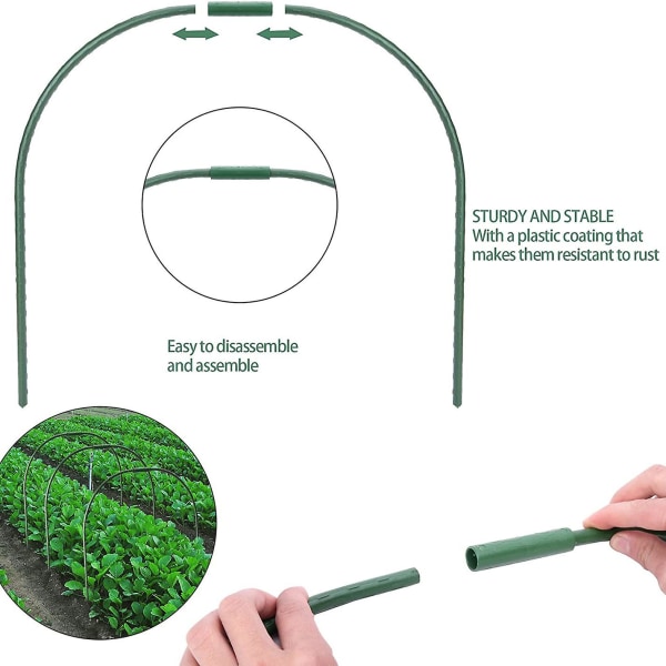 Paket med 6 Trädgårdsdäck Växthusdäck Hållbara Växttunnelstöd Växthus Tunnelträdgårdsförökning Ram för Trädgård