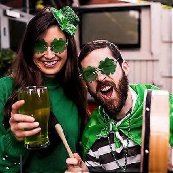 St. Patrick's Day Solglasögon, Klöver Glasögon Kostymtillbehör Festliga Partyartiklar Favörer C 1Pc