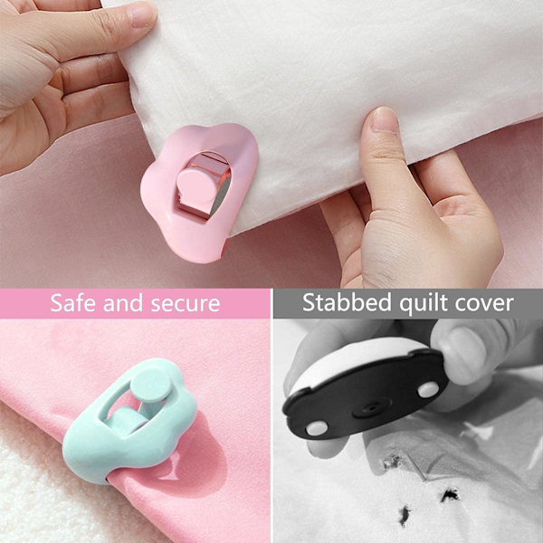 12 stk. dynetrekk klips dynetrekk festeklips - antislip seng
