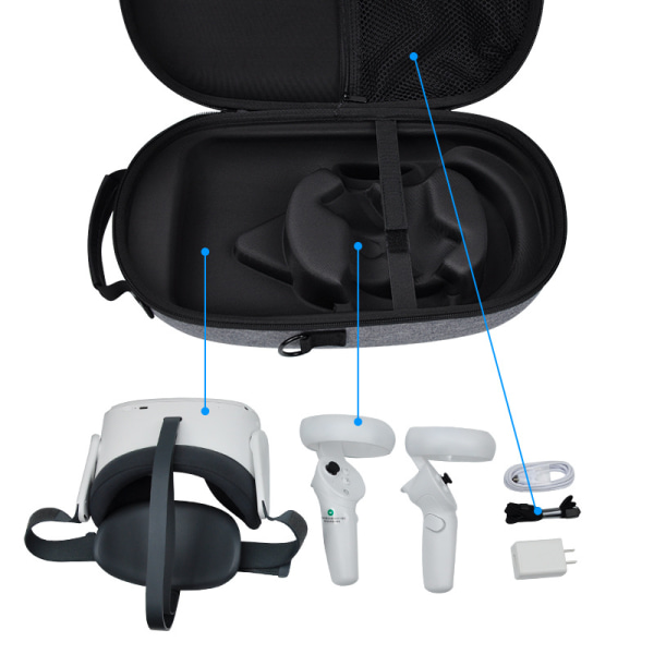 PICO NEO 3 VR-briller opbevaringspose bærbar og diagonal opbevaringsboks