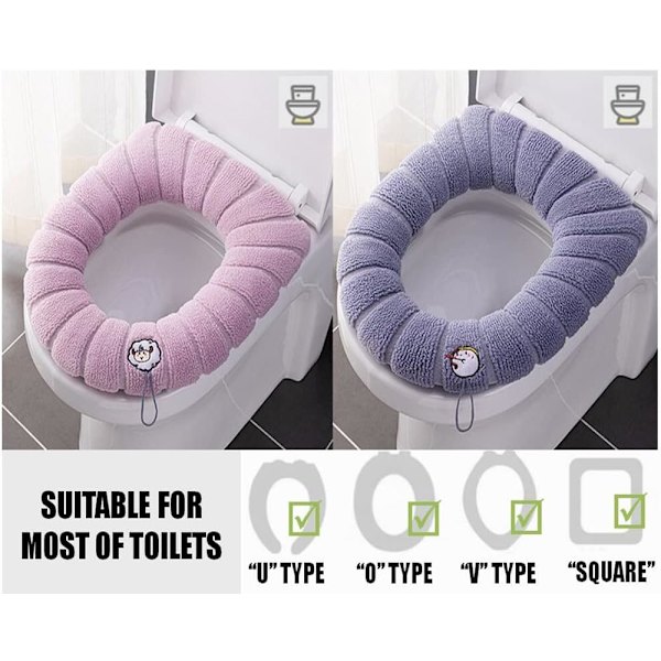 6PCS Toalettstolsskydd, Tvättbart Toalettstolsskydd, Toalettstolsskydd C