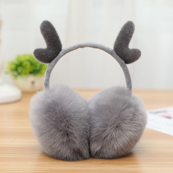 Grå öronmuffar Unisex Retractable öronmuffar pannband för jul öronmuffar F