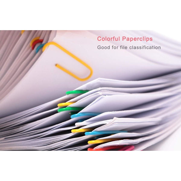 Store vinylbelagte papirclips, store papirclips i forskellige farver