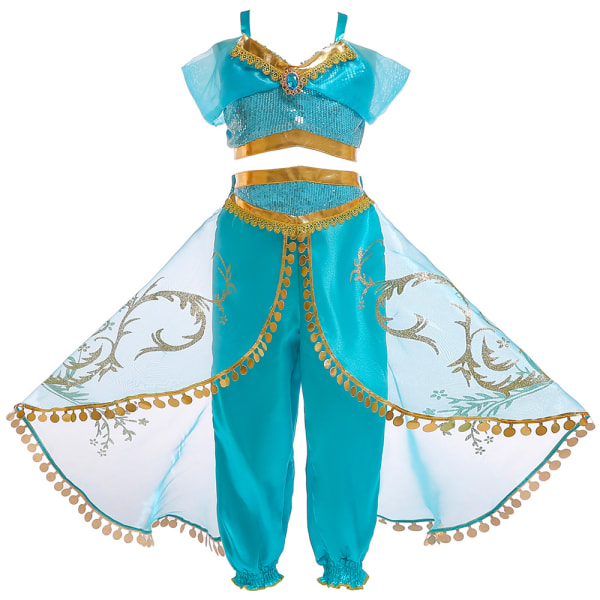 Sexet Aladdin cosplay-kostume til kvinder, magisk lampe, prinsesse, pailletter til