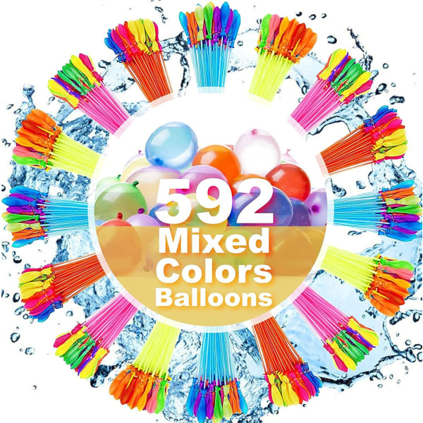 Vattenballonger Instant Ballonger Lätt Snabbfyllda Ballonger Splash Kul För Barn Flickor Pojkar Ballonger Set Partyspel Snabbfyllning 592st Ballonger För Utomhus