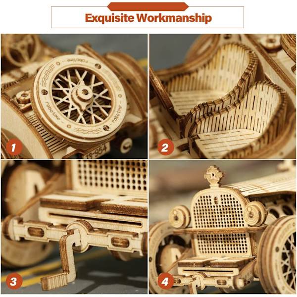 Bil Træmodel kit- 3D Puslespil Model Byggesæt - Julegaver