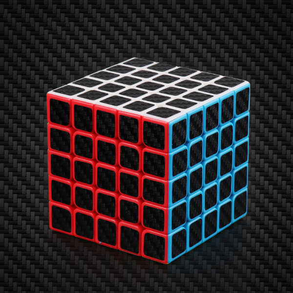 Puslespil Cube 5x5x5 Ny Cubo Ultra Hurtig Carbon Fiber Sticker