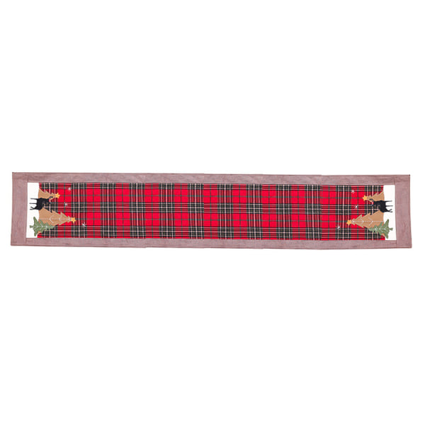 Christmas Cotton Twist Plaid Table Flag