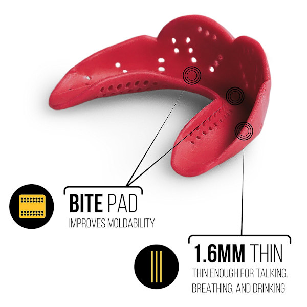 Munskydd Aero 1,6 mm Anpassad Sportskydd för Ungdomar/Vuxna, Nextgen One Size（Vit）