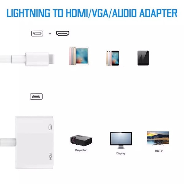 Pour apple Lightning to HDMI -kaapeli samaan näyttöön apple-puhelimen kaapeli samaan näyttöön hd-muunnin