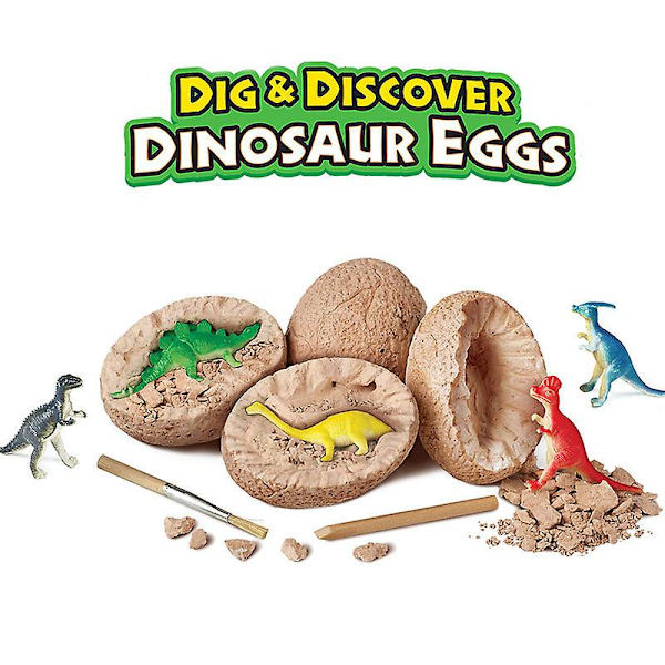 Dinosaurlegetøj, Dino æg grave sæt Børnegaver - Bryd påskeæg op og opdag 12 søde dinosaurer Science Stem legetøj Teknologi gaver - Perfekt fødselsdag