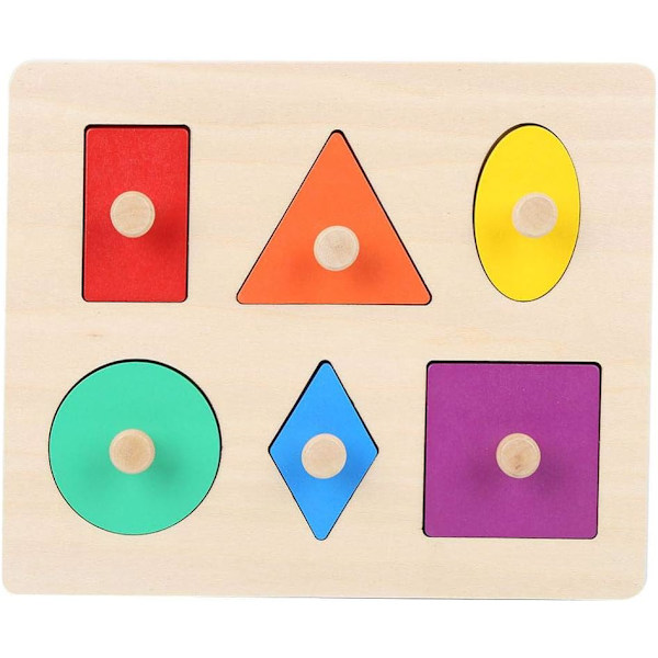 Geometrisk formpussel, geometrisk formbräde leksak bebis barn trä