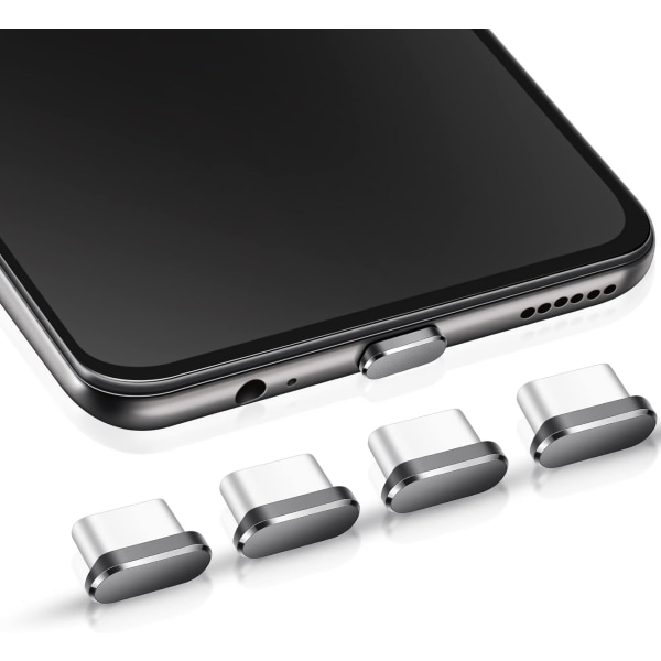 4 kappaletta (harmaa) Usb C -pölypistokkeet Type-C pölysuoja yhteensopiva
