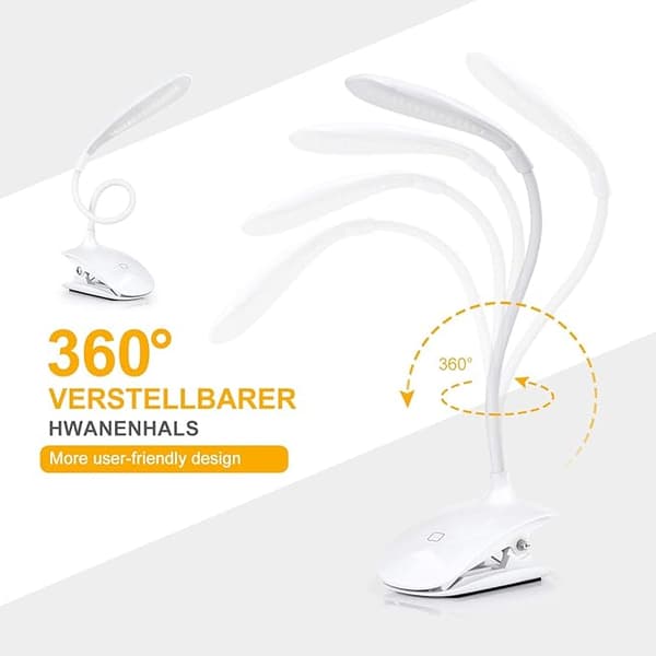 LED klipsbordlampe kontor seng hode leselampe sovesal studie