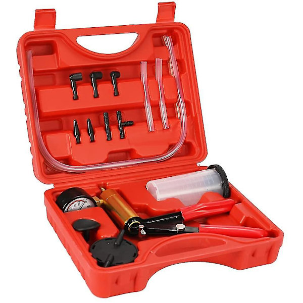 Bromsvätskebleeder, Kit 17pcs 2 i 1 Handpump Vakuumpump & Bromsvätskebleeder