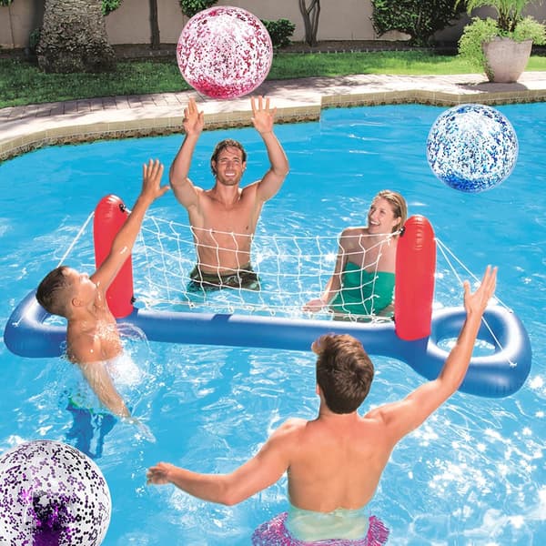 2-pack uppblåsbara glitterstrandbollar 24\" 16\" Jumbo poolleksaker Bal