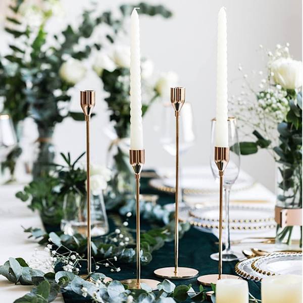 3 Lysestage Lysestage Guld Moderne Stående Lysestage af