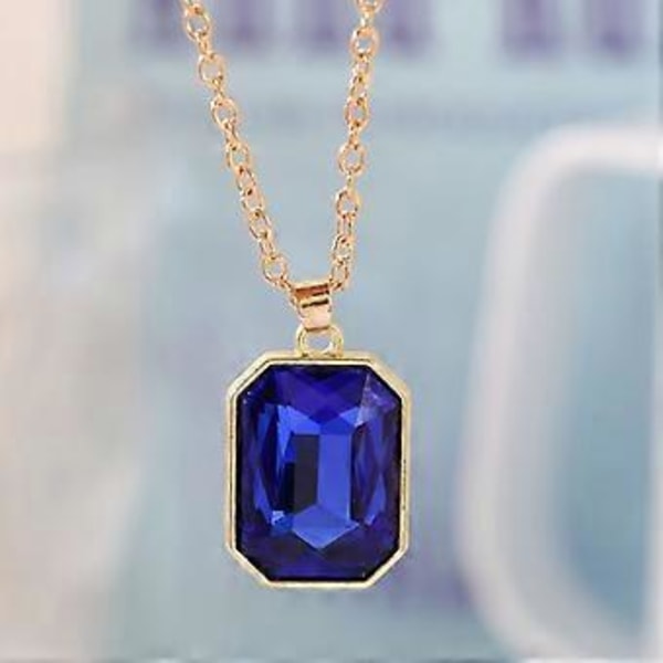 Elegant, solid firkantet halskjede med legering og cubic zirconia, moteaccessoir for kvinner, bursdagsgaver, lilla Purple