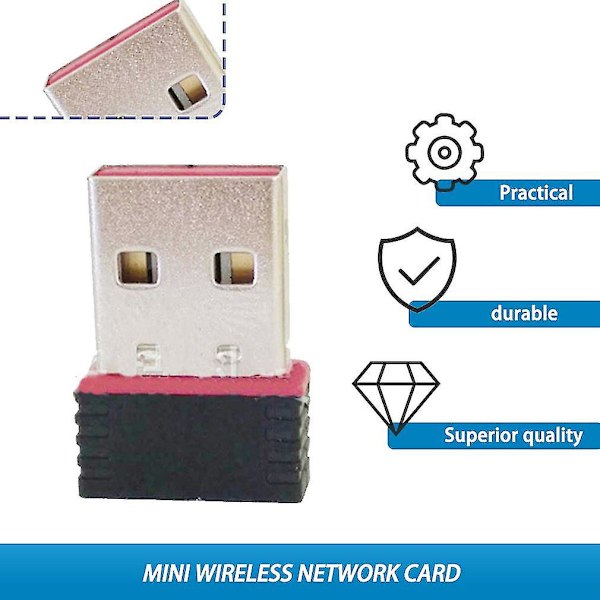 Mini-PC Wifi-adapter Usb Wifi-antenne Trådløs datamaskinkort  Mini trådløst datamaskinkort mottaker Dual Band