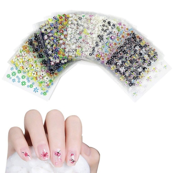 50 ark 3d-blomma nagelklistermärken Nail art Självhäftande nageldekaler för flickor