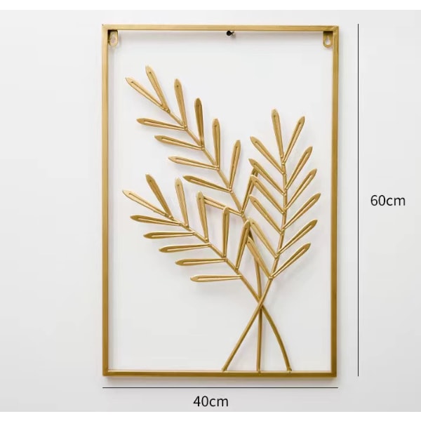 40*60cm veggdekorasjon av hveteaks, veggdekorasjon av metallplate