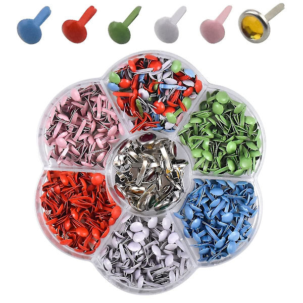 320 st split pins scrapbooking brads runda färgglada metall pastellfärgade hantverksbrads pappersfästen för hantverk diy stämpling hem