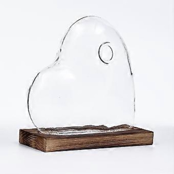 Hjärtmodell Glasvas Ornament Stabil Placering Minimalistisk Design Vas för Bordsdekoration & Heminredning 1 Set