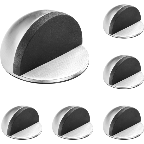 1Set of 6 (Silver)Door Stops, Stainless Steel Adhesive Door Stopp