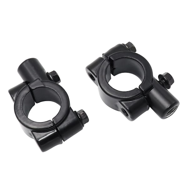 Par Universel 8mm Beslag Holder Montering til 22mm Styr Bakspejl Motorcykler Scooter Sort