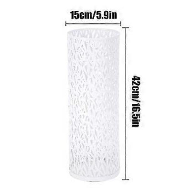 Metal Opbevaringsspand til Paraplyer & Tørrede Blomster – Hvid 42cm x 15cm