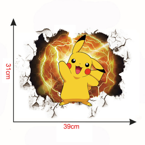 Pikachu Dekorasjon 39 * 31cm Tapet Veggdekorasjon Tegneserie Anime G