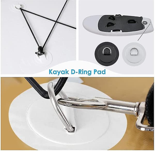 4 st Kayak Rund D-ring Repband Spänne Sailor Förvaring Elastiska Öglor Haka