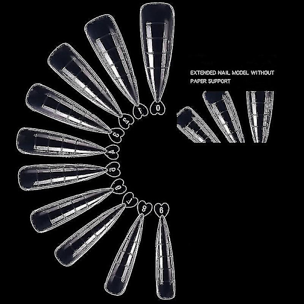 100 st Poly Nail Gel Snabbbyggnadsform Tips Nagel Dual Forms Fingerförlängning Nagelkonst Uv Builder Easy Find Nagelverktyg