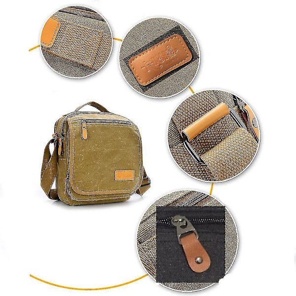Canvas Herr Axelväska Herr Axelväska Casual Herrväska（Khaki）