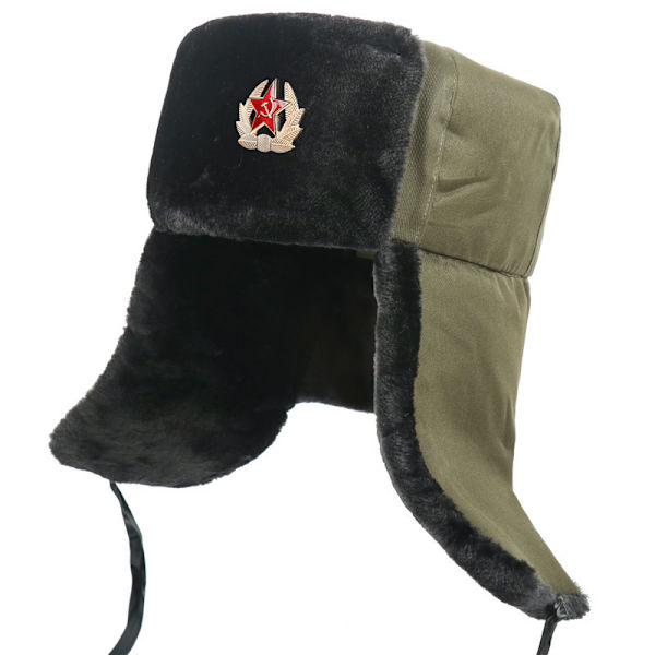Badge keps utomhus kall tjock plus sammet män kvinnor vinter cykel varmt öronskydd mössa bomull