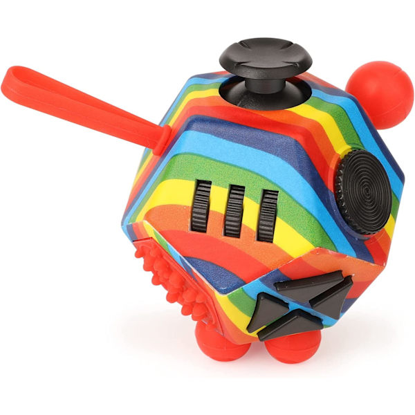 Kub Fidget Leksaker 12-Sided Stress och Ångestlindring Sensorisk Leksak för Vuxna och Barn