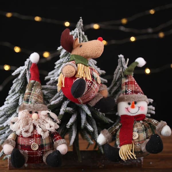 Juleplys 3PCS/Sæt Super Nuttet Siddende Julemand Snemænd R